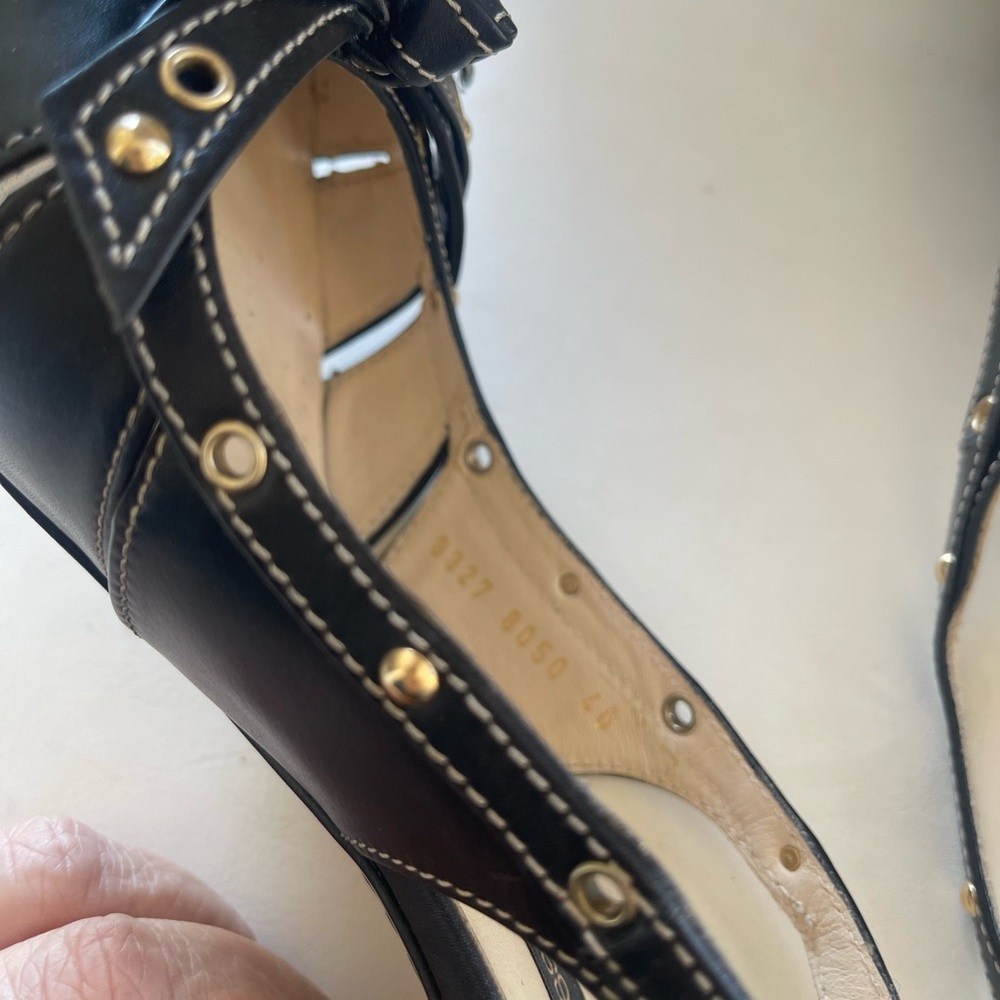 VINTAGE SERGIO ROSSI Black Slingback Heels - Picture 9 of 10